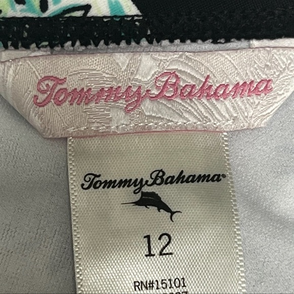 Tommy Bahama One-Piece Swimsuit Girls Size 12 One Shoulder Black Hibiscus Blooms - Picture 5 of 12